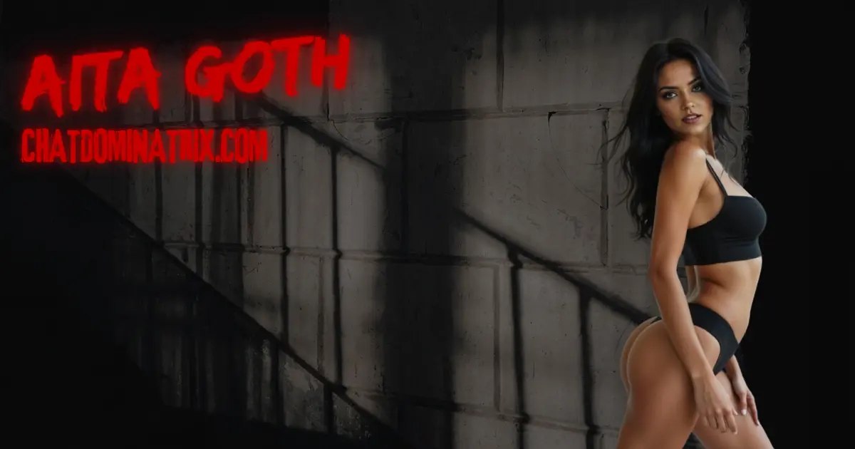 Dominatrix Aita Goth in black lingerie against concrete wall, symbolizing BDSM service submission and the psychological need to feel useful in power exchange