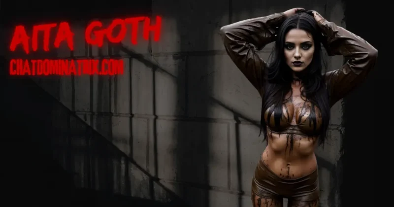 A fierce dominatrix stands against a shadowy concrete wall, her body drenched in mud, her gaze commanding. The perfect fusion of primal BDSM, degradation play, and the erotic thrill of getting dirty.