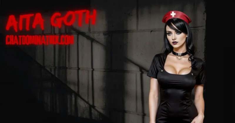 Dark Authority: The Gothic Domme Nurse in Medical BDSM – A mysterious nurse in a black uniform with a choker and red nurse cap, representing the fusion of medical control and fetish aesthetics.