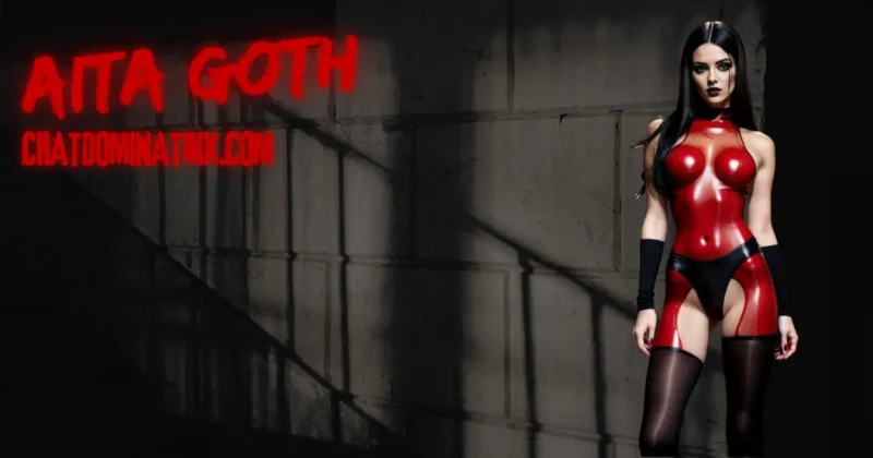 Exploring Menophilia: The Psychology Behind Attraction to Menstrual Blood – A darkly seductive woman in blood-red latex, embodying the taboo allure of menophilia.