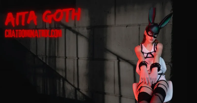 Exploring Pet Play in BDSM – A submissive in a black bunny mask and restraints embodies the playful yet controlled dynamics of pet play.