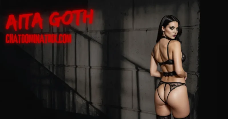 Mistress Aita Goth, Dominant woman in black lingerie exuding power and control, embodying the essence of sissification and submissive training