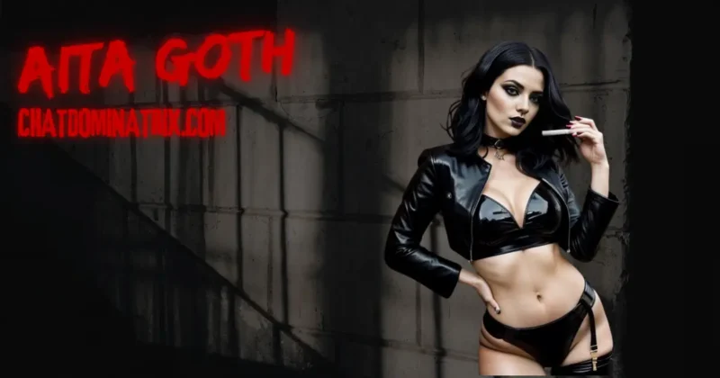 A dark goddess in black latex, cigarette poised between sharp nails, stands against a cold concrete wall. The ultimate image of power, seduction, and the intoxicating tease of a smoking dominatrix.