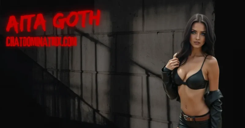 A seductive dominatrix with piercing blue eyes and a leather-clad allure leans against a dark, industrial wall, exuding control and temptation. Her confident gaze invites submission, embodying the power dynamics explored in ‘The Ultimate Femdom Roleplay Scenarios’—an intense guide to dominant fantasies by Aita Goth on Chat Dominatrix